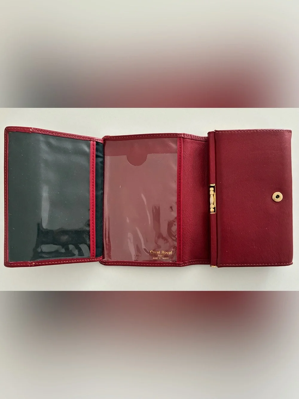 CARRE ROYAL Paris Made in France Leather Kiss-Lock Wallet